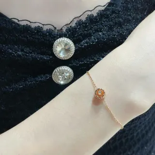 金橙细链圆形吊坠手链
