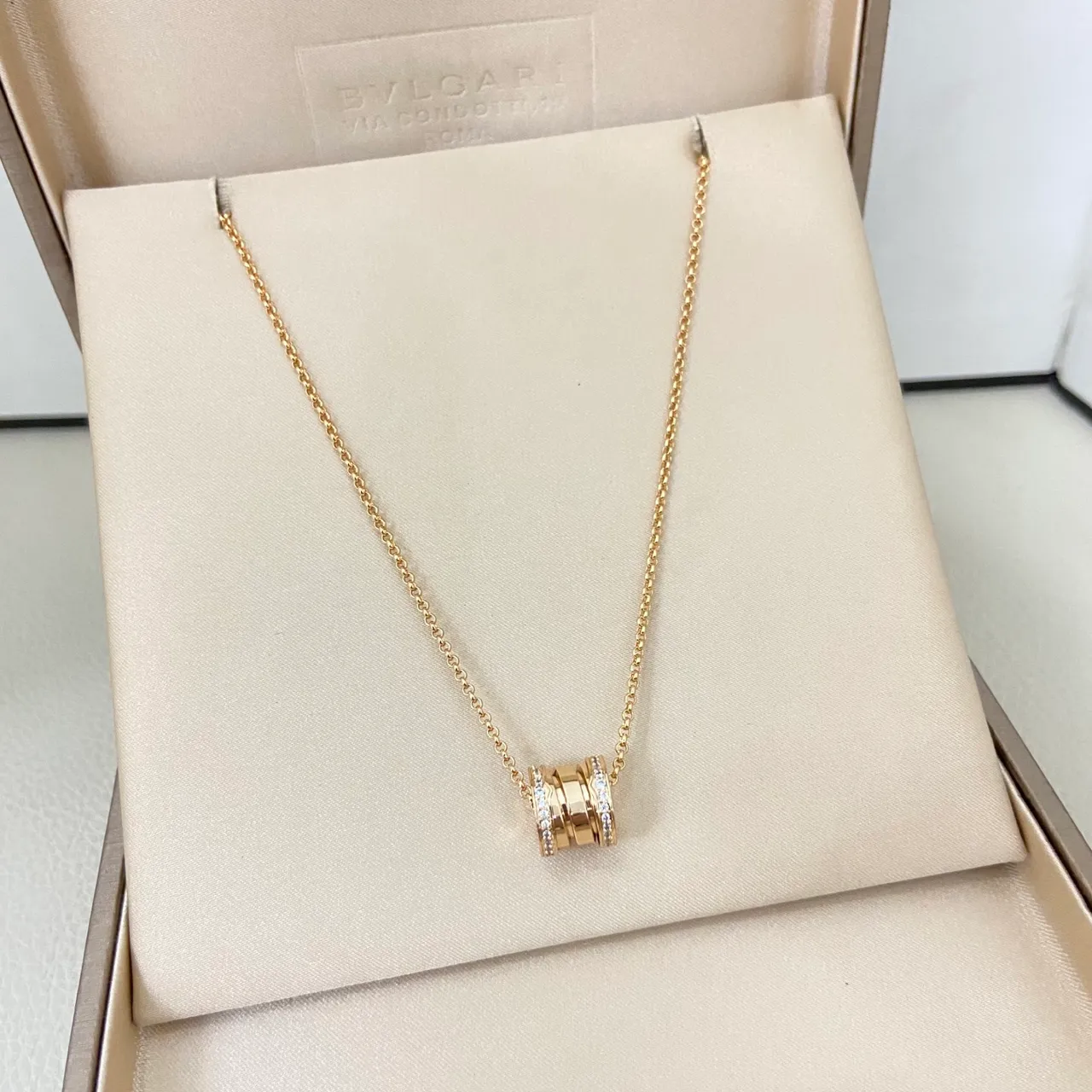 Gold Silver Layered Cylindrical Pendant Pavé Crystal Bezel Necklace 5