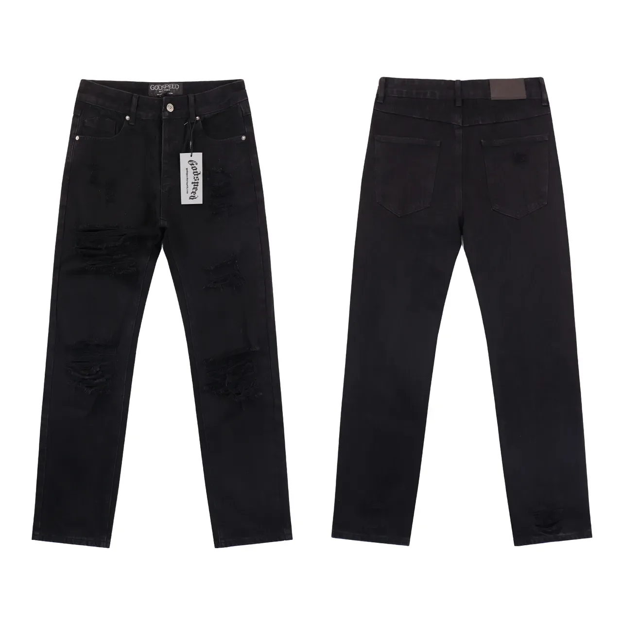 GOOSPEED Jean Droit Déchiré Distressed Taille Mi-Haute 3