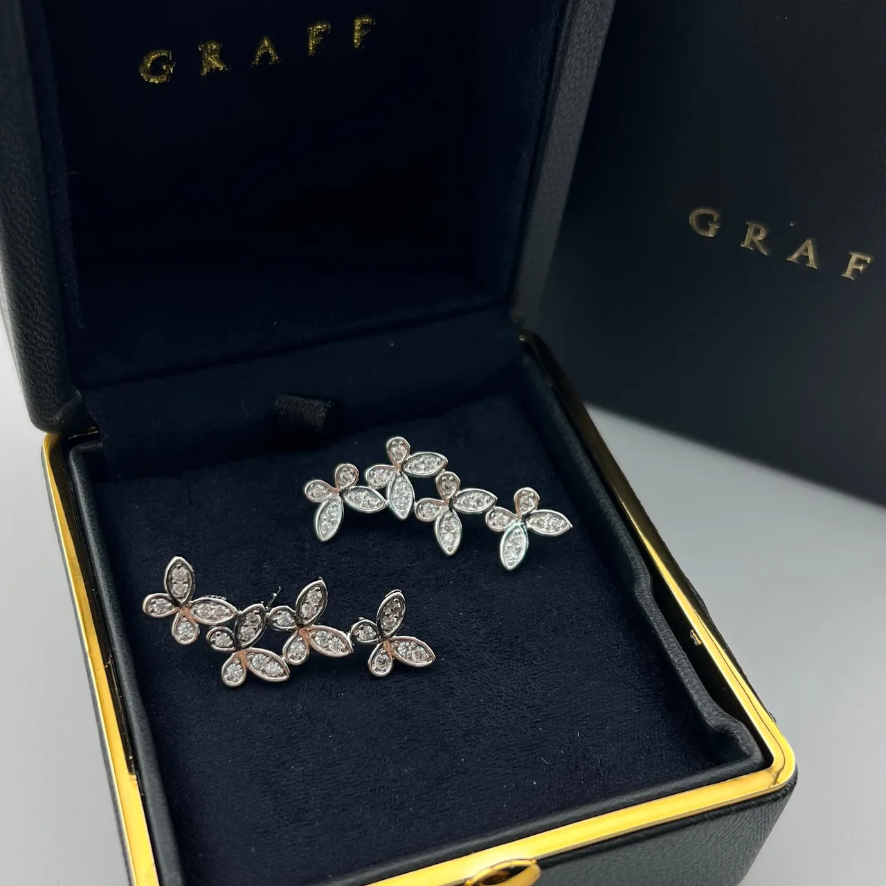 Graff Floral Pavé Butterfly Stud Earrings 4