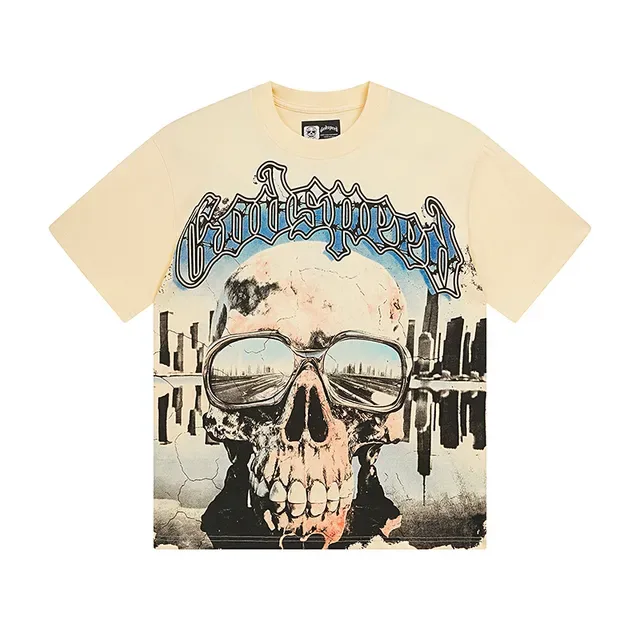 Graphic-Print Oversized Double-Sided Skull Motif T-Shirt 2