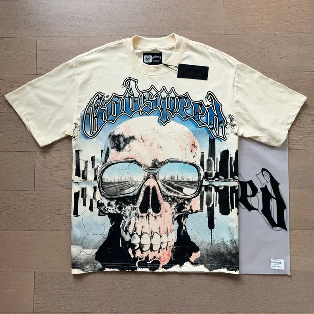 Graphic-Print Oversized Double-Sided Skull Motif T-Shirt 6