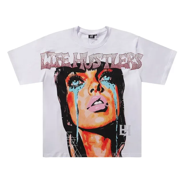 Camiseta oversized estampado gráfico con strass en la espalda 2
