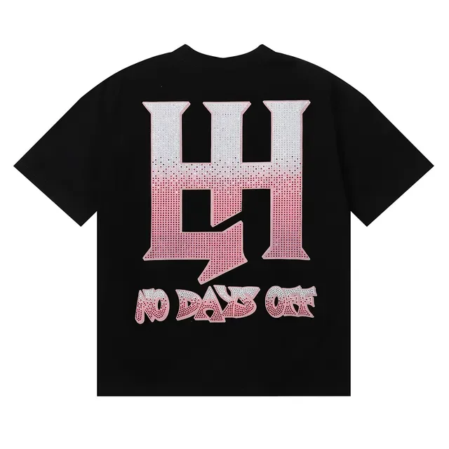 Camiseta oversized estampado gráfico con strass en la espalda 5