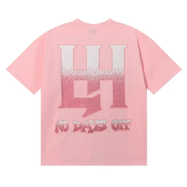 Camiseta oversized estampado gráfico con strass en la espalda 9