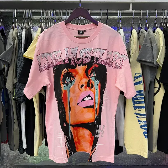 Camiseta oversized estampado gráfico con strass en la espalda 12