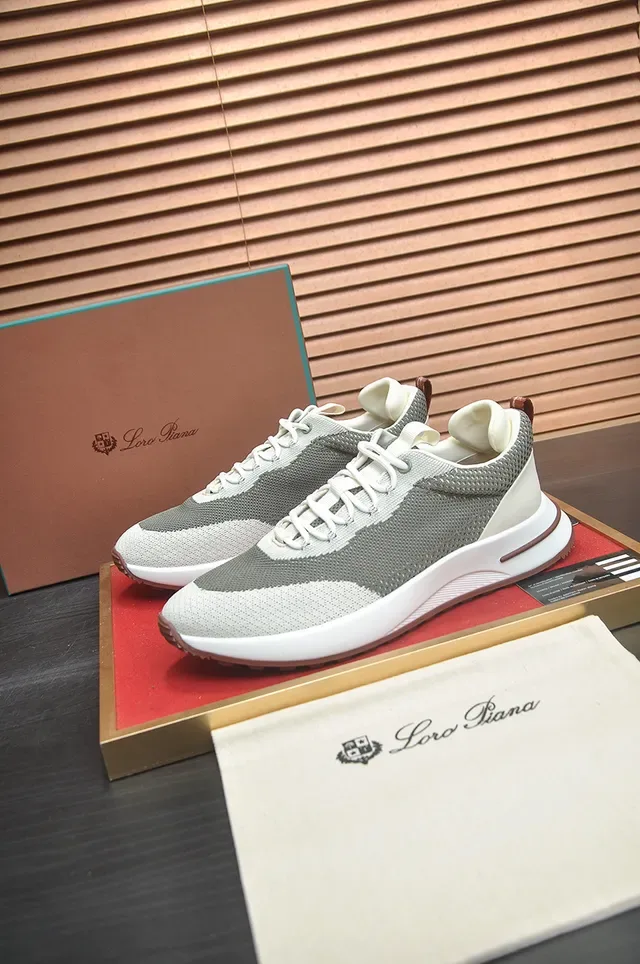 Sneakers lifestyle gris et crème en maille 4