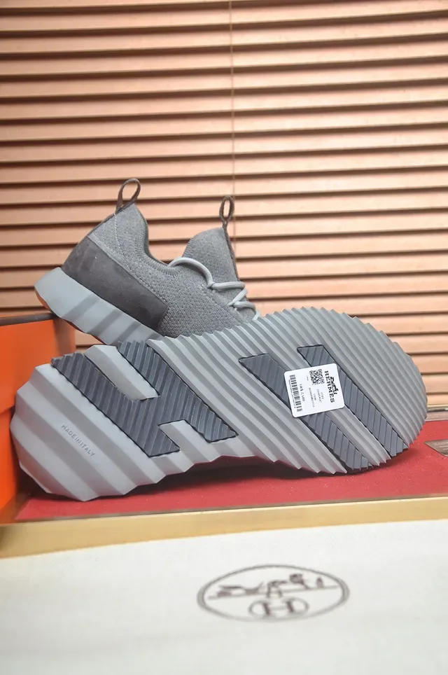 Gray Knit and Suede Low-Top Sneaker 3