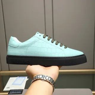 HIDE&JACK Mint Croc-Embossed Low-Top Sneaker