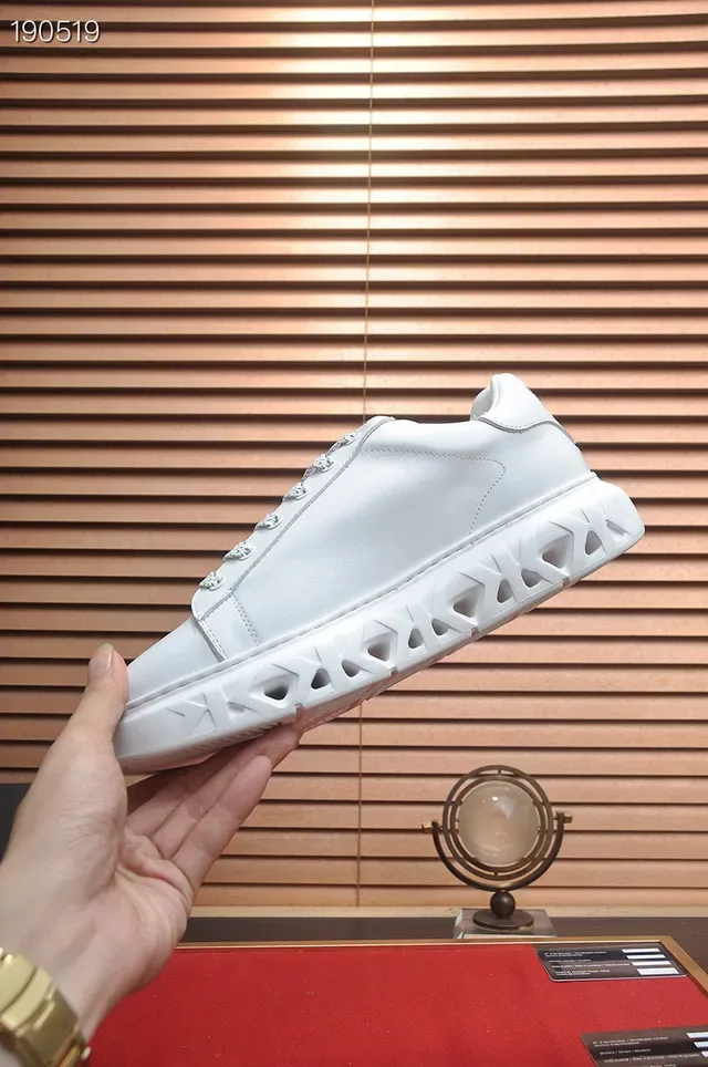 Karl Lagerfeld White Leather Upper Sculpted Geometric Sole Lifestyle Sneakers 5