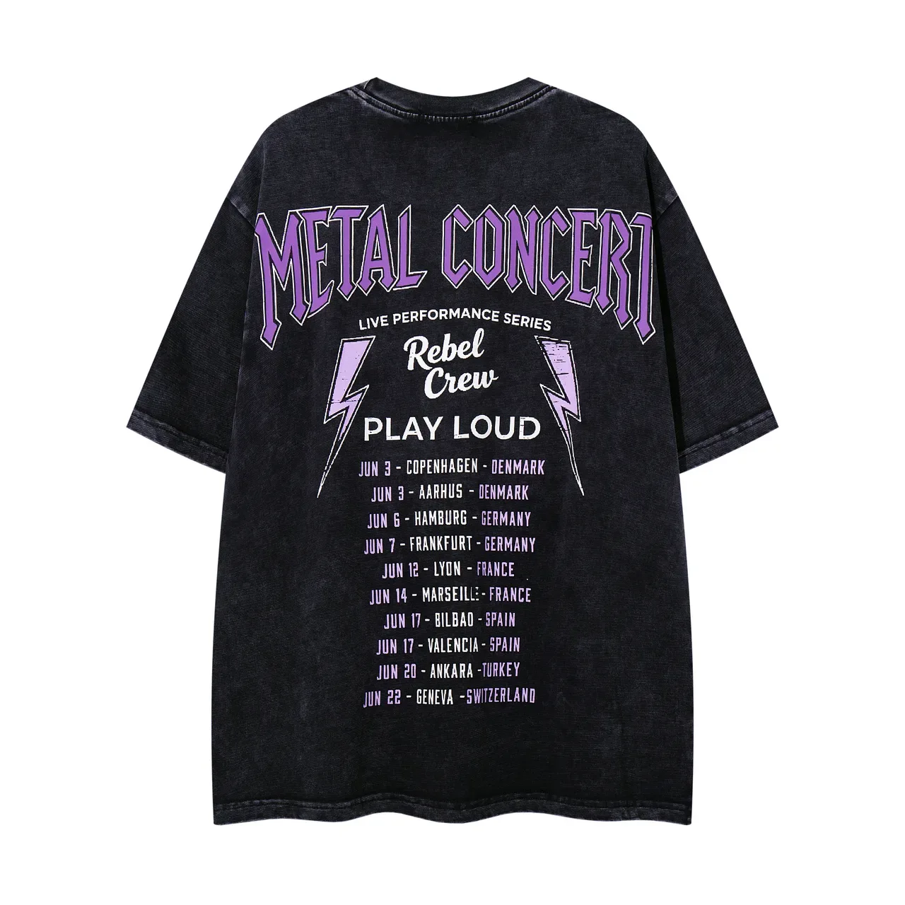 T-shirt oversize graphique tournée de concerts métal Majestik 2