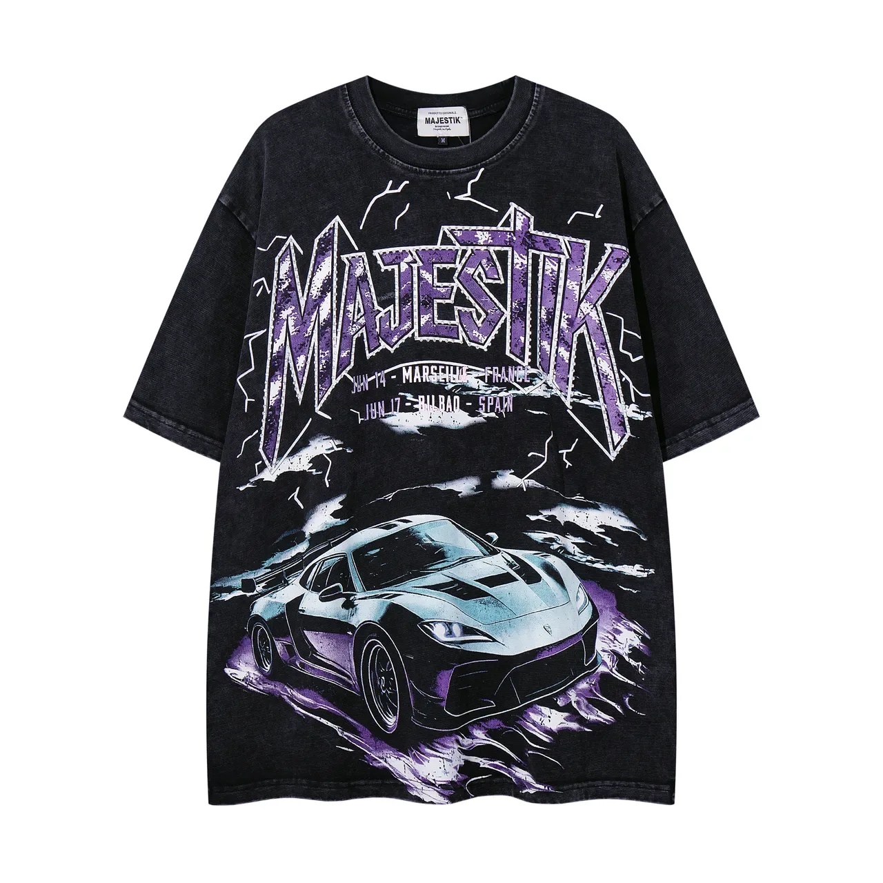 T-shirt oversize graphique tournée de concerts métal Majestik 3