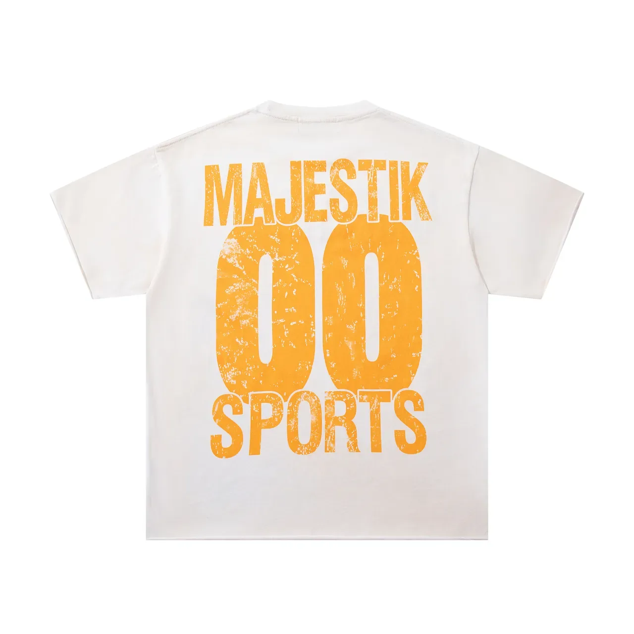 MAJESTIK Sports Graphic Print White T-Shirt 3