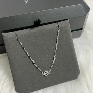 Messika 银色 Pavé-Set 圆形吊坠 精致链条项链