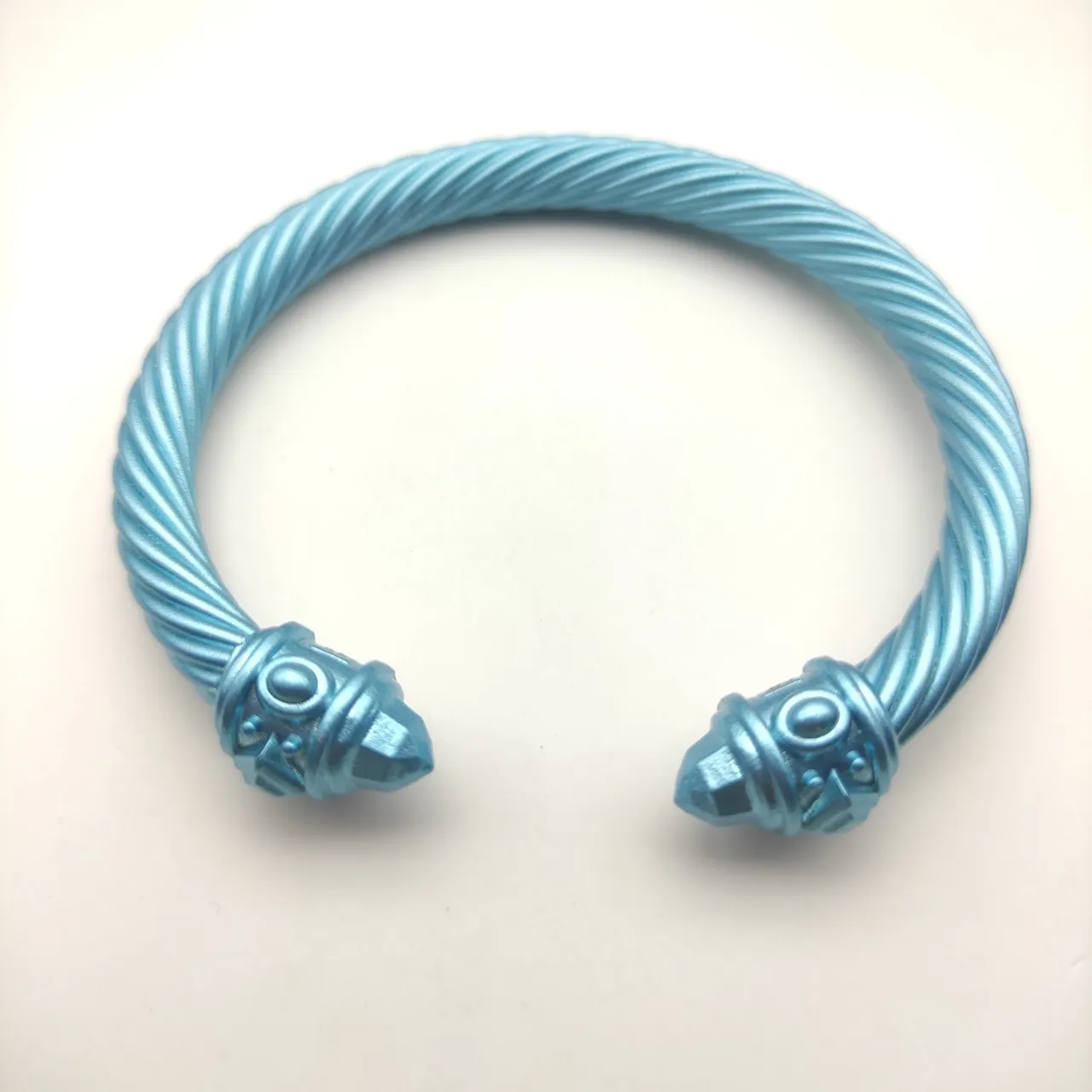 Metallic Light Blue Twisted Cable Bracelet 4