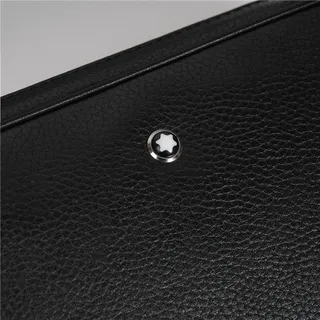 Montblanc Black Pebbled Leather Rectangular Zip-Top Handbag 4
