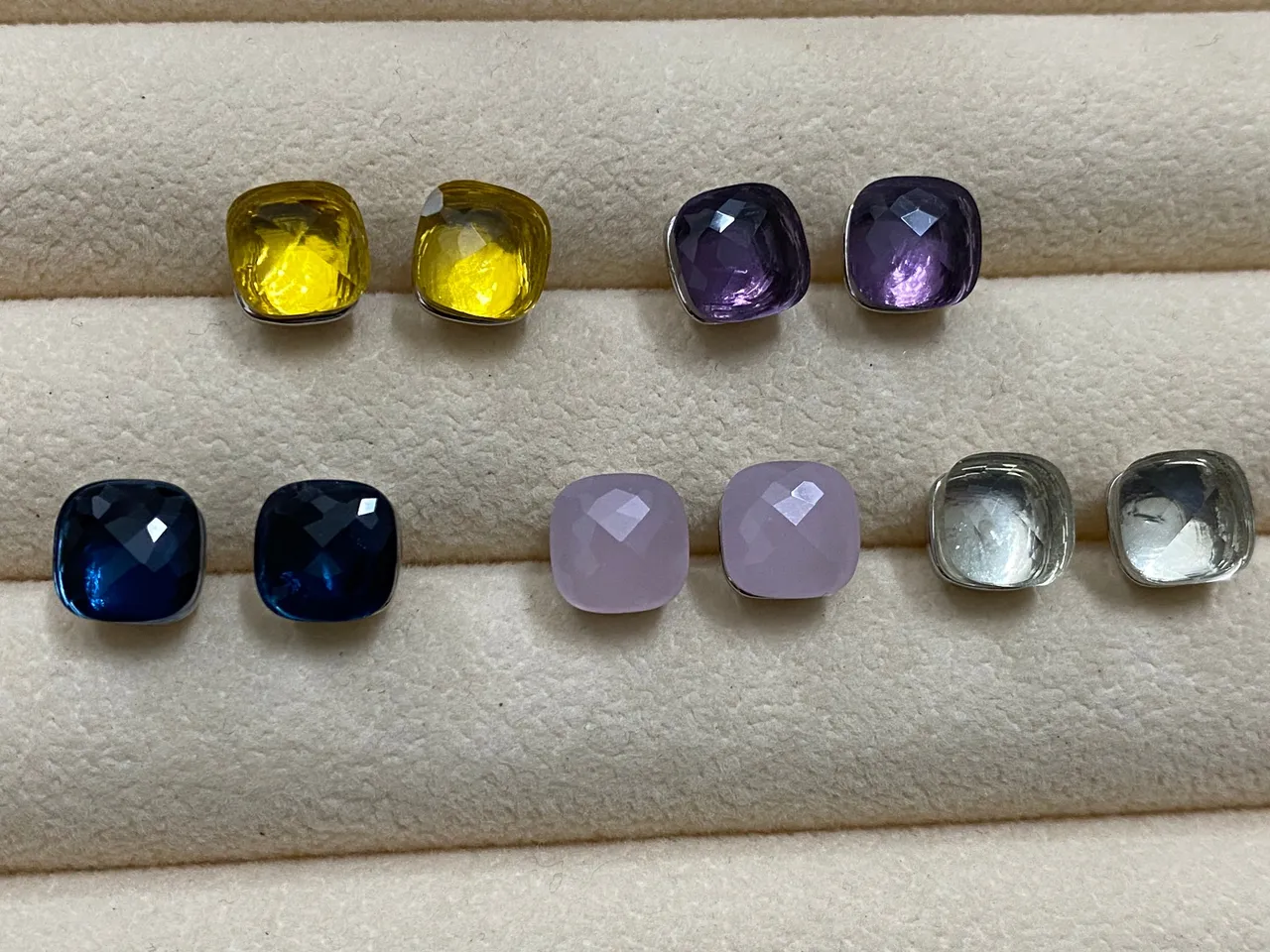 Multicolor Cushion-Cut Faceted Earrings 1