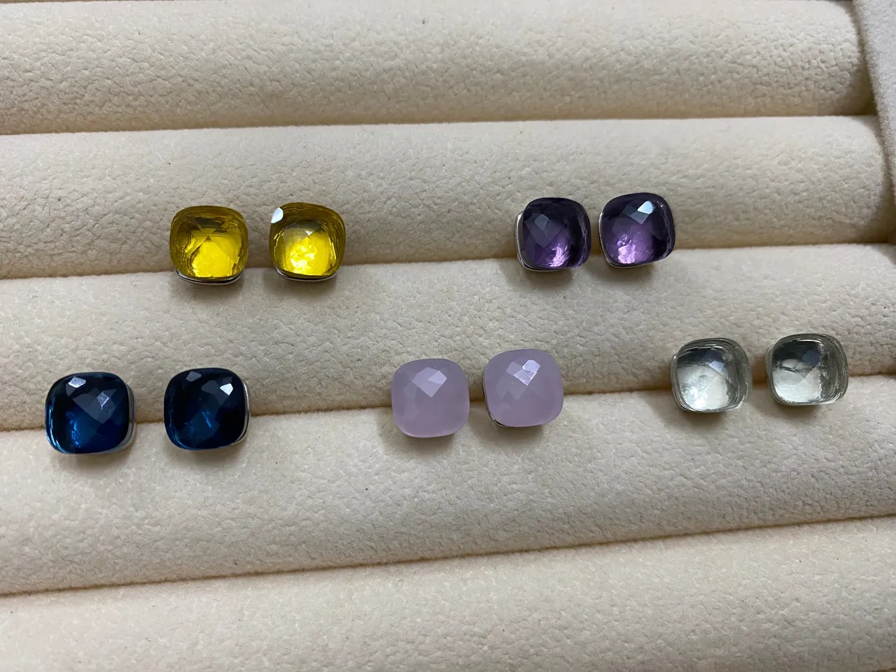 Multicolor Cushion-Cut Faceted Earrings 5