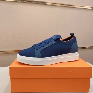 حذاء رياضي Navy Orange مع علوة محبكة وكولار جوارب