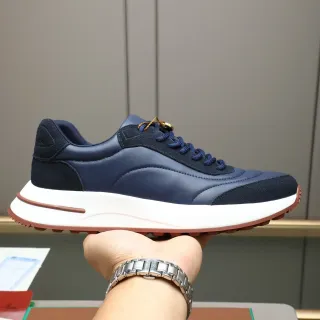 Navy Two-Tone Suede-Leather Chunky Lifestyle Sneaker