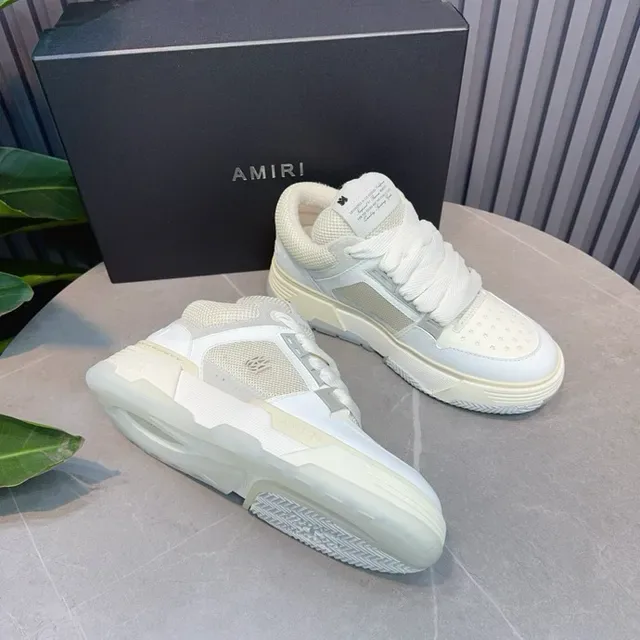 Off-White Cream Layered Panel Low-Top Lifestyle Sneakers 9