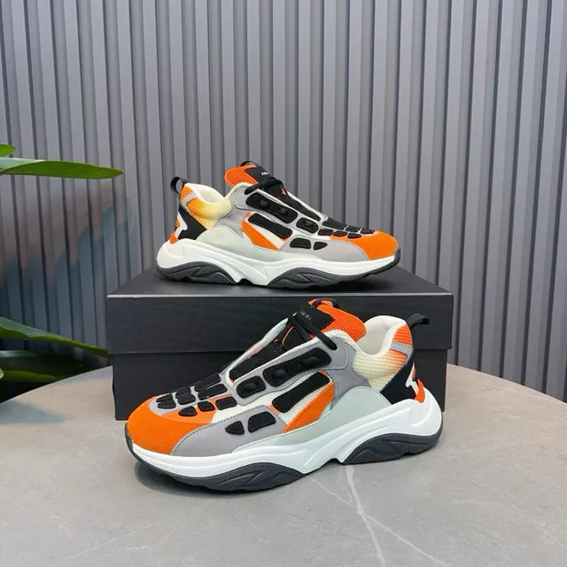 Orange Gray Black White Chunky Sneakers 4
