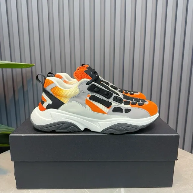 Orange Gray Black White Chunky Sneakers 8