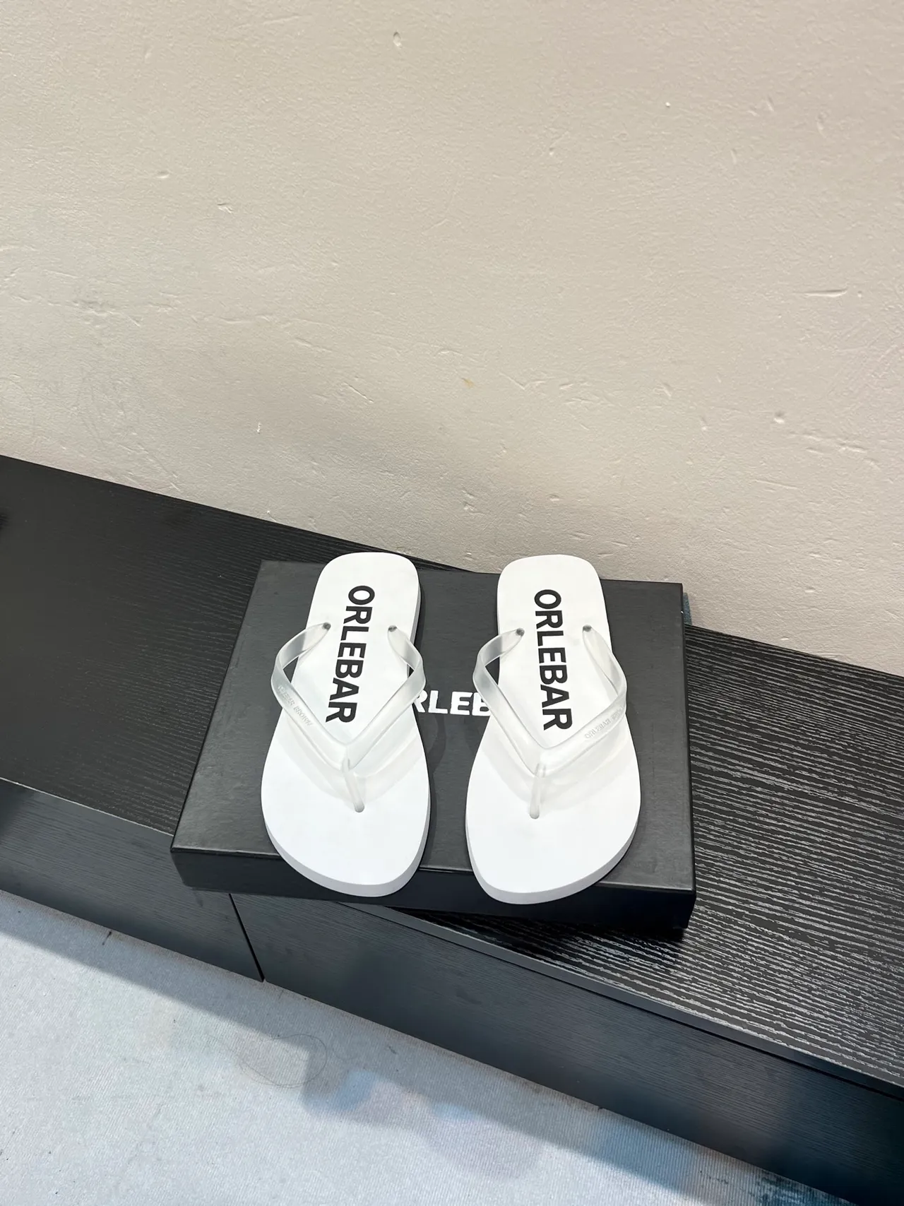 ORLEBAR White Transparent Molded Sole PVC Strap Slippers 2