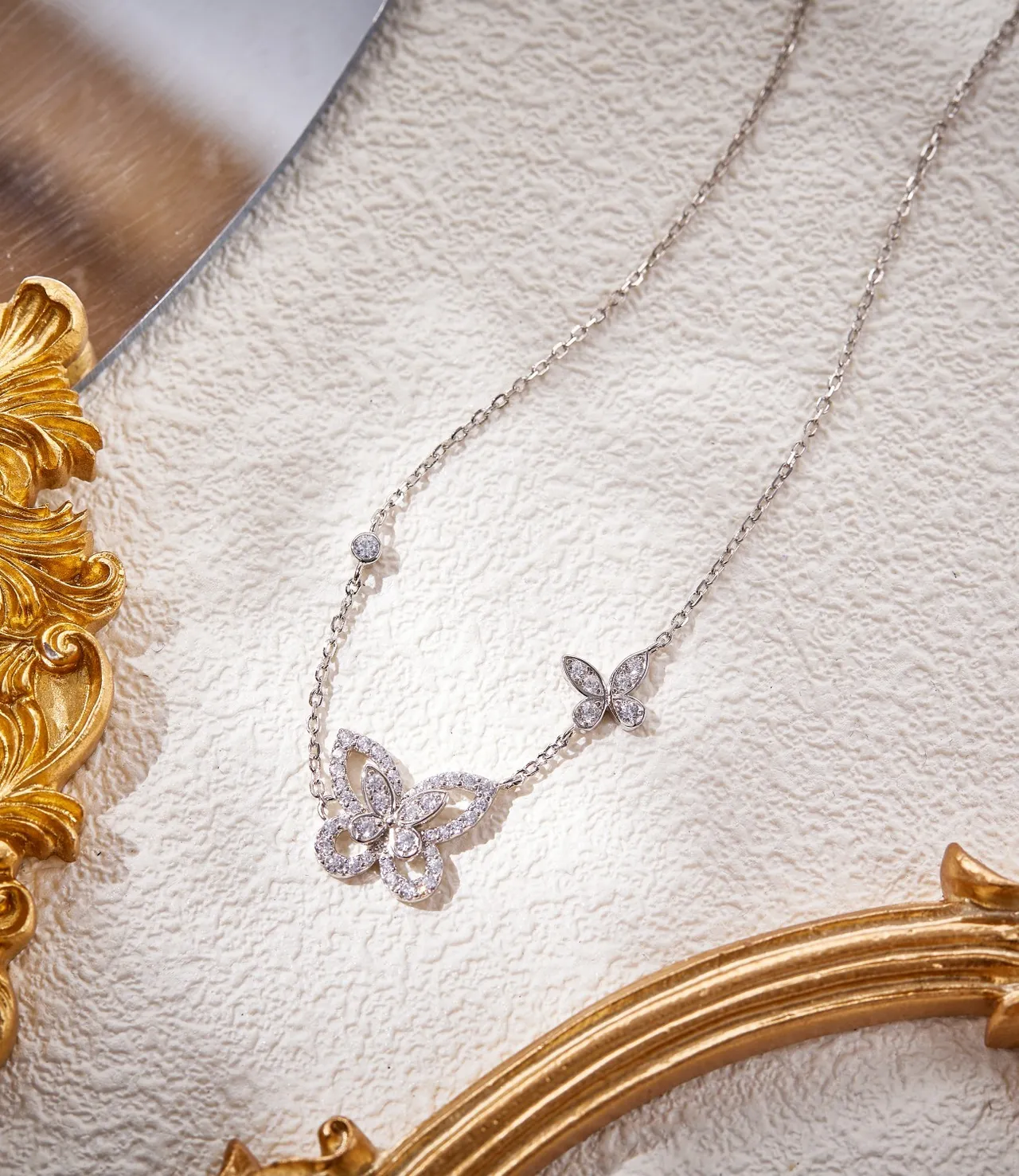 Pavé Crystal Butterfly Pendant Necklace 4