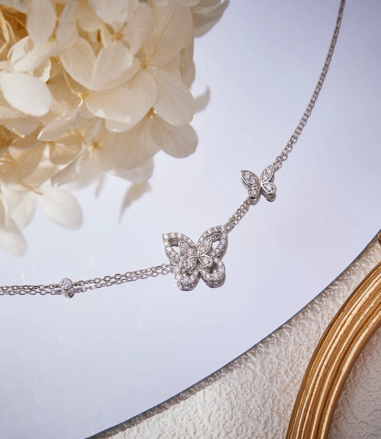 Pavé Crystal Butterfly Pendant Necklace 6