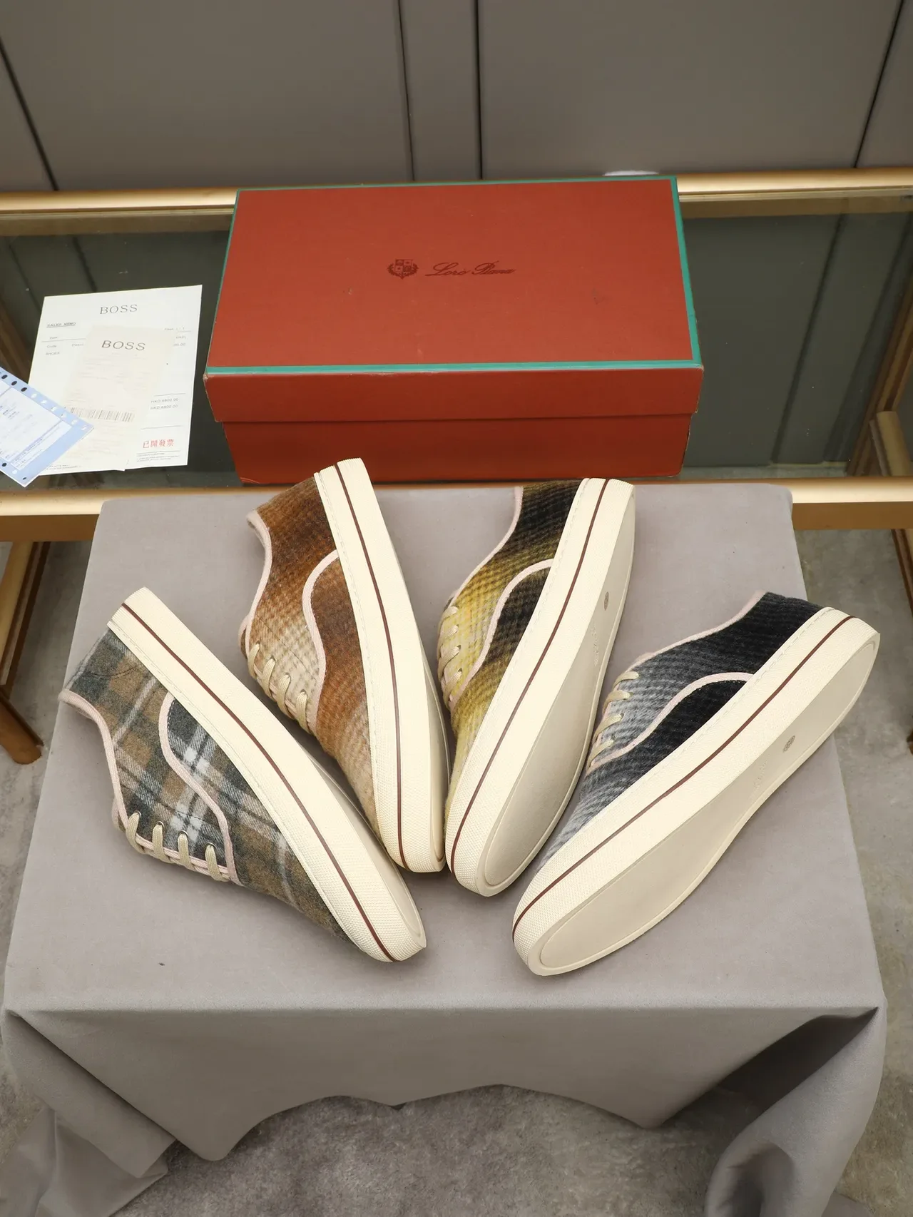Zapato Casual de Lana a Cuadros con Cordones 2