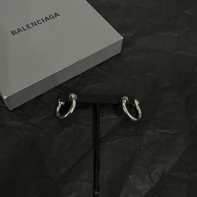 Polished Silver-Tone Hinged Hoop Earring 5
