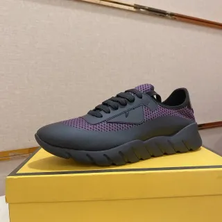 Purple and Black Mesh Upper Chunky Sole Lifestyle Sneaker
