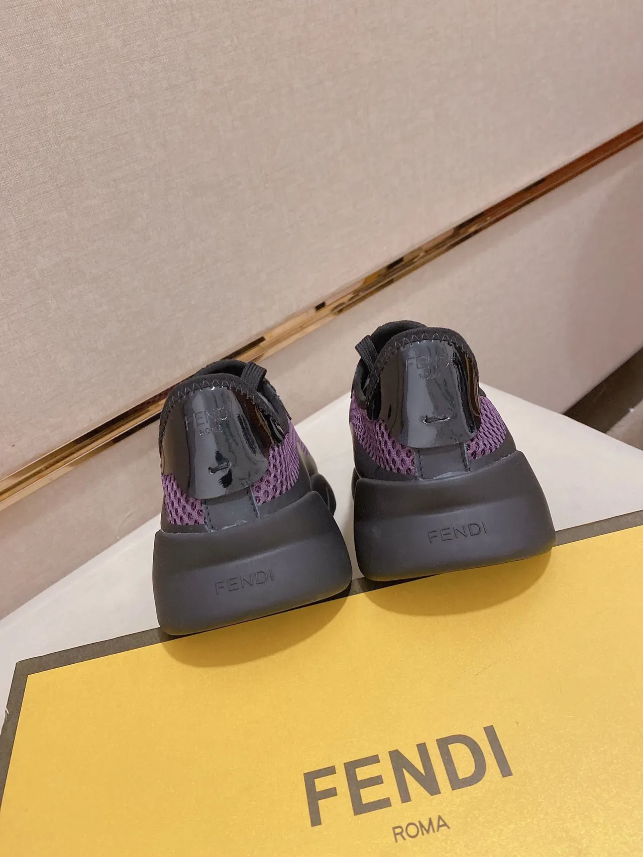 Purple and Black Mesh Upper Chunky Sole Lifestyle Sneaker 3