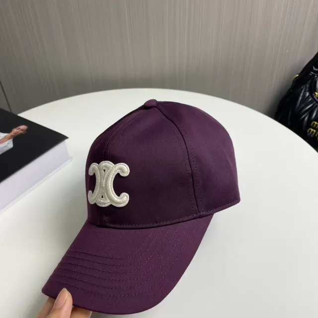 Purple White Structured Six-Panel Embroidered Monogram Baseball Cap 3