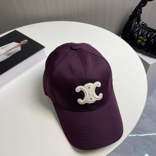 Purple White Structured Six-Panel Embroidered Monogram Baseball Cap 6