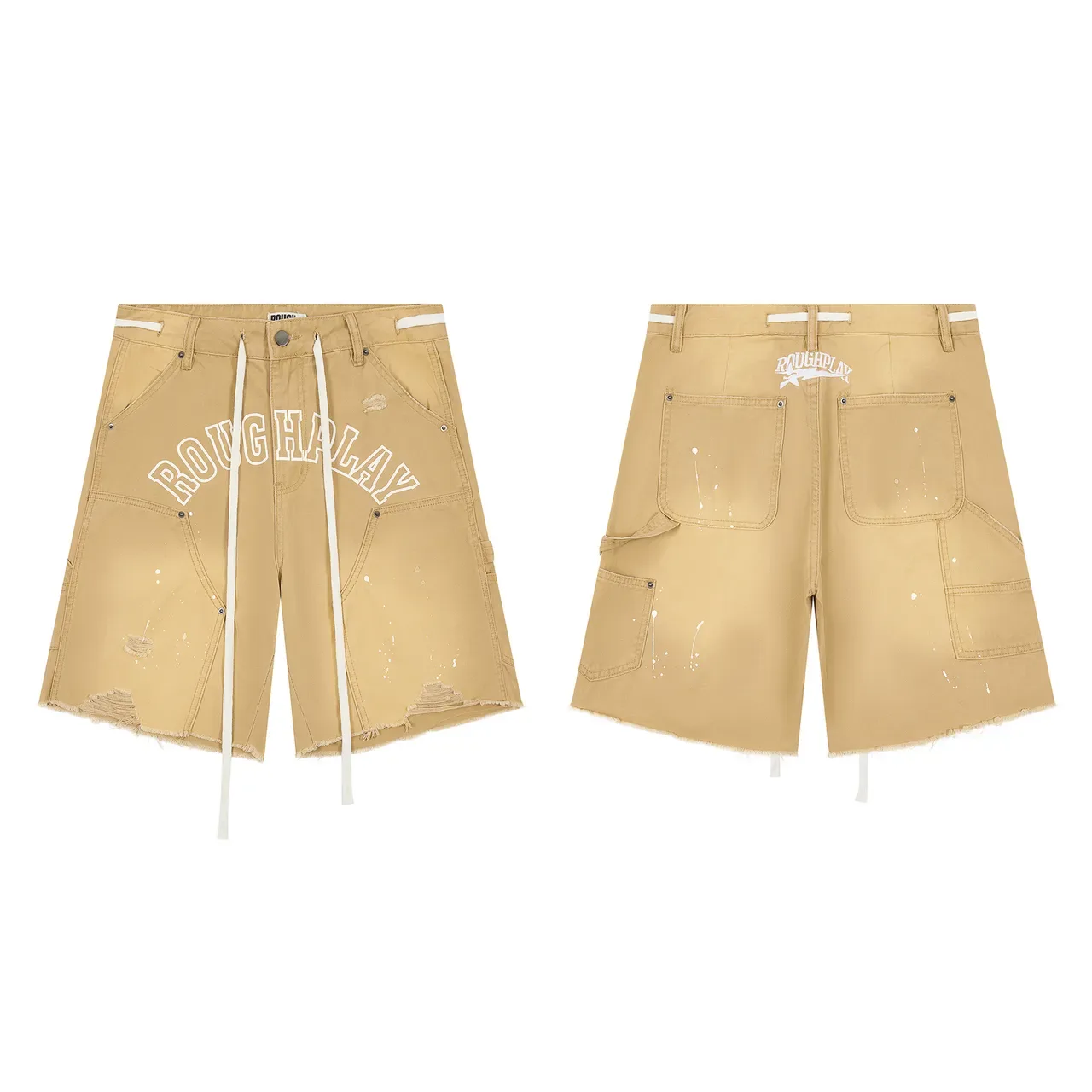 Shorts Cargo Distressed Arch Logo Roughalay 5