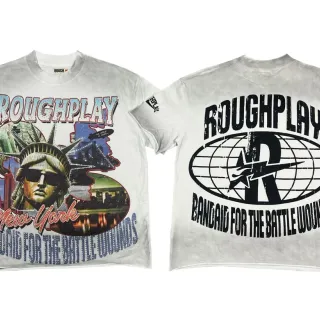 Roughplay 酸洗做旧印花T恤