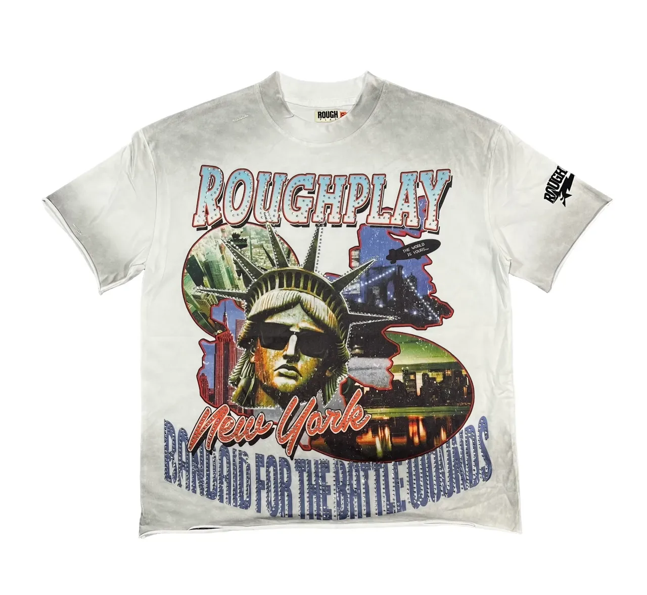 Roughplay Acid-Wash Distressed Graphic T-Shirt 5