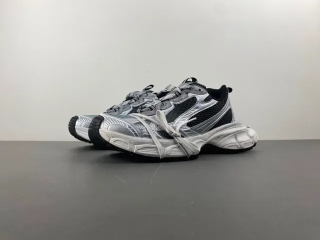 Silver and Black Chunky Lifestyle Sneaker 10