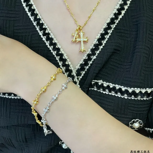 Silver and Gold Star Motif Chain Bracelets 11