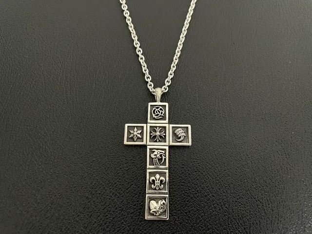 Silver Black Metal Curb Chain Necklace 3