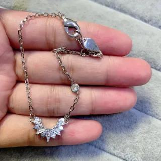 Silver Chain Sunburst Pendant Necklace