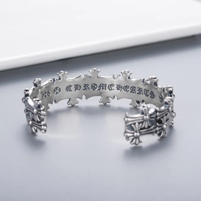 Silver Cross Motif Openwork Bracelet 7