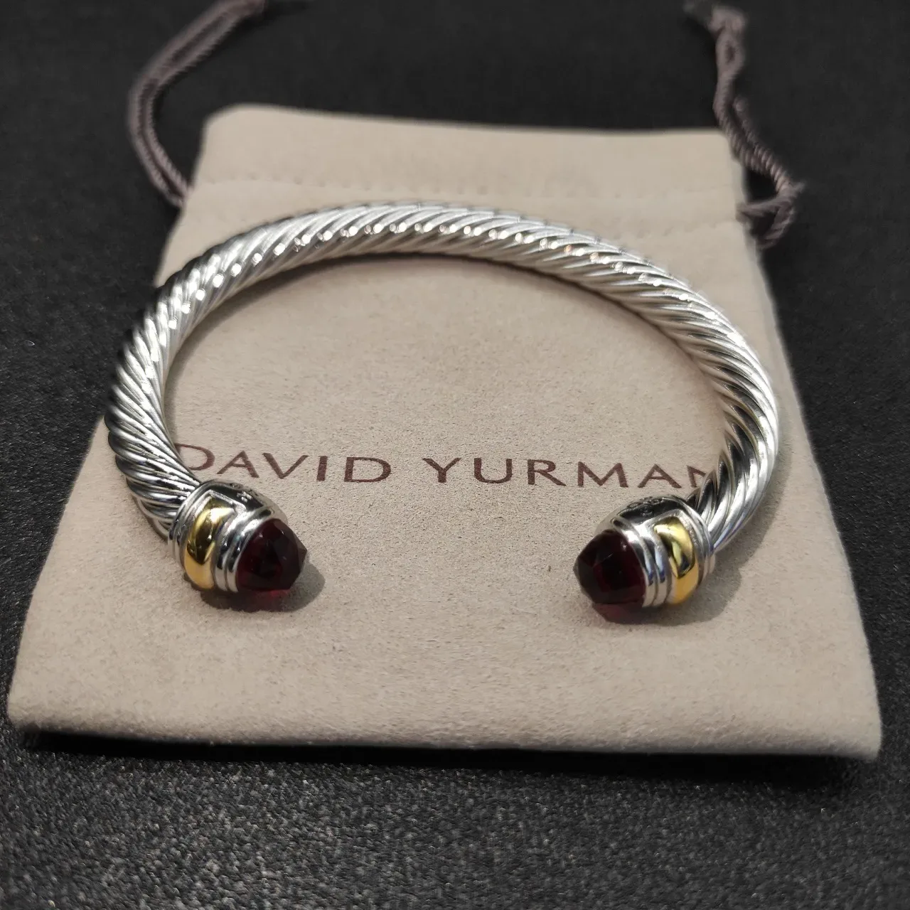 Silver Gold Twisted Cable Cuff Bracelet 7