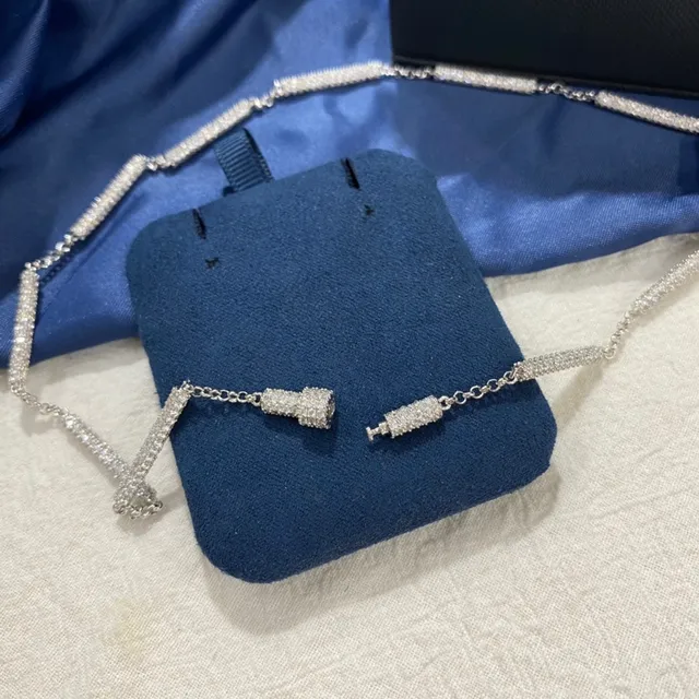 Silver Pavé-Set Segmented Link Necklace 6