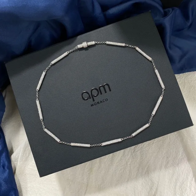 Silver Pavé-Set Segmented Link Necklace 9
