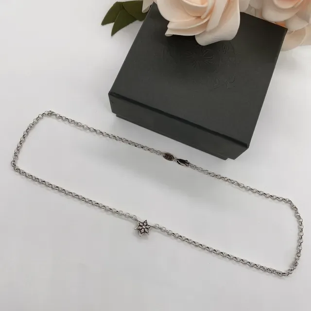 Collares con colgantes de Fleur-de-Lis y Star en tono plateado 3