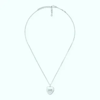 Collier avec pendentif de cœur en ton argenté et chaîne fine