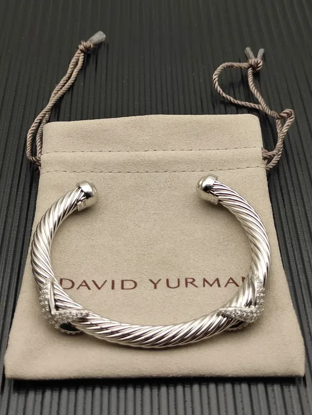 Silver Twisted Rope Cable Pavé-Set Stone Accents Bracelet 5
